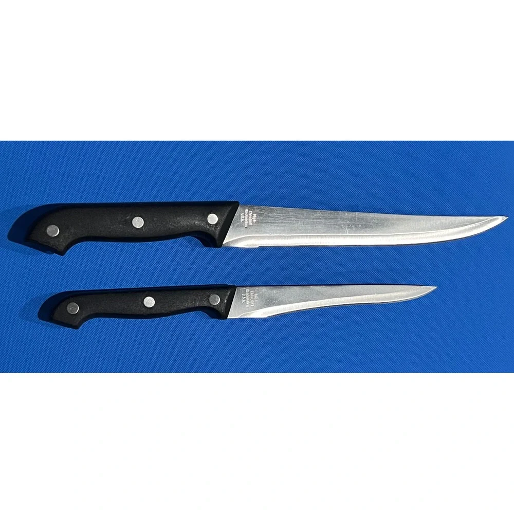Maxam Stainless Steel Knife Set 2pc Rostfrei Inox Utility Kitchen Knives Black
